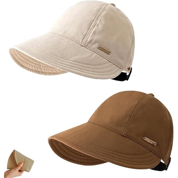 Cartorya Hat, Women's Wide Brim Sun Visor Hat, Wide Brim Sun Hat for Women, Adjustable Ponytail Hat for Outdoor Hiking and Fishing