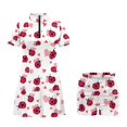 thumbnail image 6 of Psesaysky Pink Ladybug Love Print Dresses with Shorts for Women Tummy Control Zip Up Athletic Dress Valentine's Day Short Sleeve Sundress 2 in 1 Set Golf Outfits XS-2XL, 6 of 7