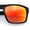 Shiny Black Frame - Red Orange Mirror Lens, variant on SA106 Sport Wrap Sunglasses for Men UV400 Mirror Lens Lightweight Performance Metalic Grey Frame - Silver Mirror Lens