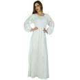 thumbnail image 2 of Bimba Women Boho Gothic Style Long Maxi Dress Lace Long Sleeves White Gown, 2 of 7