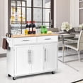 thumbnail image 2 of Costway Carrito de Cocina con Ruedas 2 Cajones 2 Gabinetes Isla de Cocina Rodante Porta Toallas Cuchillos Estante Ajustable para Comedor, 2 of 10