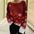 thumbnail image 6 of Women's Fashion Long Sleeve Christmas Snowman Snowflake Print Jacket Cardigan for Fall and Winter, Cozy and Festive, Ideal as Christmas Sweaters for Women and Christmas Gifts,Watermelon Red,Size 2XL, 6 of 6