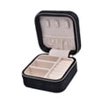 thumbnail image 3 of Caja de Almacenamiento de Joyas Cremallera Pequeña de Dos Capas con Pantalla Caja de Joyería Cuadrada Regalo de Terciopelo para Reloj Collares , Gloria joyero, 3 of 9