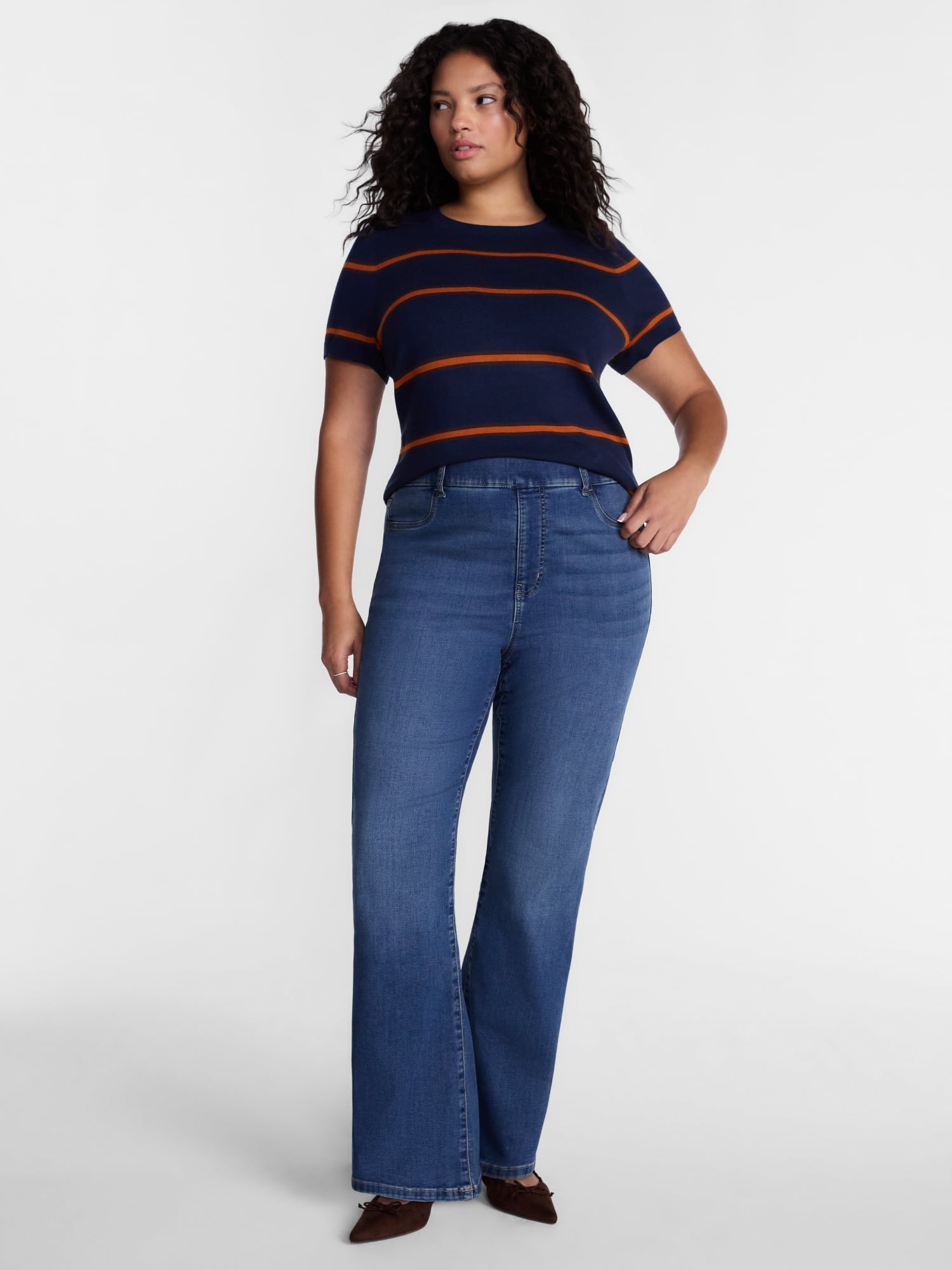 Terra & Sky Women's Plus Signature Jegging Bootcut, Sizes 0X-5X