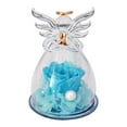 thumbnail image 2 of Gifts for Women, Sky Blue Roses Preserved Flowers in Glass Angel Figurine, Birthday Gifts for Women Mom, Preserved Roses for Grandma Wife Her from Daughter, 2 of 8