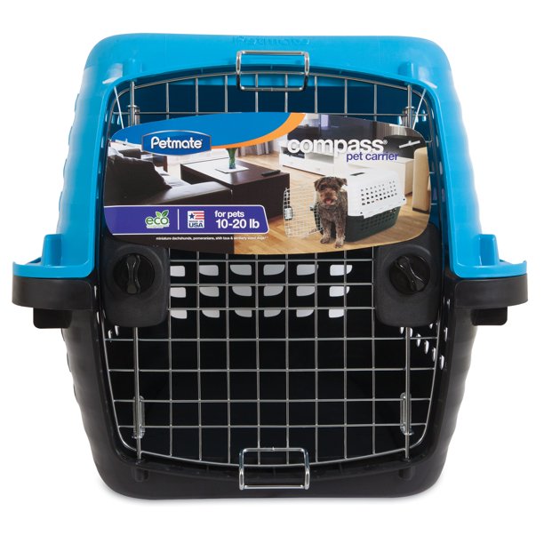 Petmate Compass Portable Dog Kennel, Blue, Small, 24.60"L x 16.85"W x