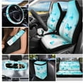 thumbnail image 3 of XYZCANDO Beautiful Butterfly Steering Wheel Cover Seat Belt Cover Keychain Lipstick Cover Car Trash Can Center Mirror Cover Coasters Car Seat Cover Removable Automotive Accessories, 3 of 5