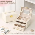 thumbnail image 7 of ZYHYPWW 3-Tier Lockable Jewelry Organizer, Portable Storage Case with Removable Tray for Rings, Necklaces and Earrings, 6.7 x 5.5 x 5.1 in, 7 of 7