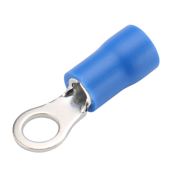Baomain Ring Terminals Connector Stud Size #8 RV2-4S AWG 16-14 Blue Cap Insulated (100PCS)