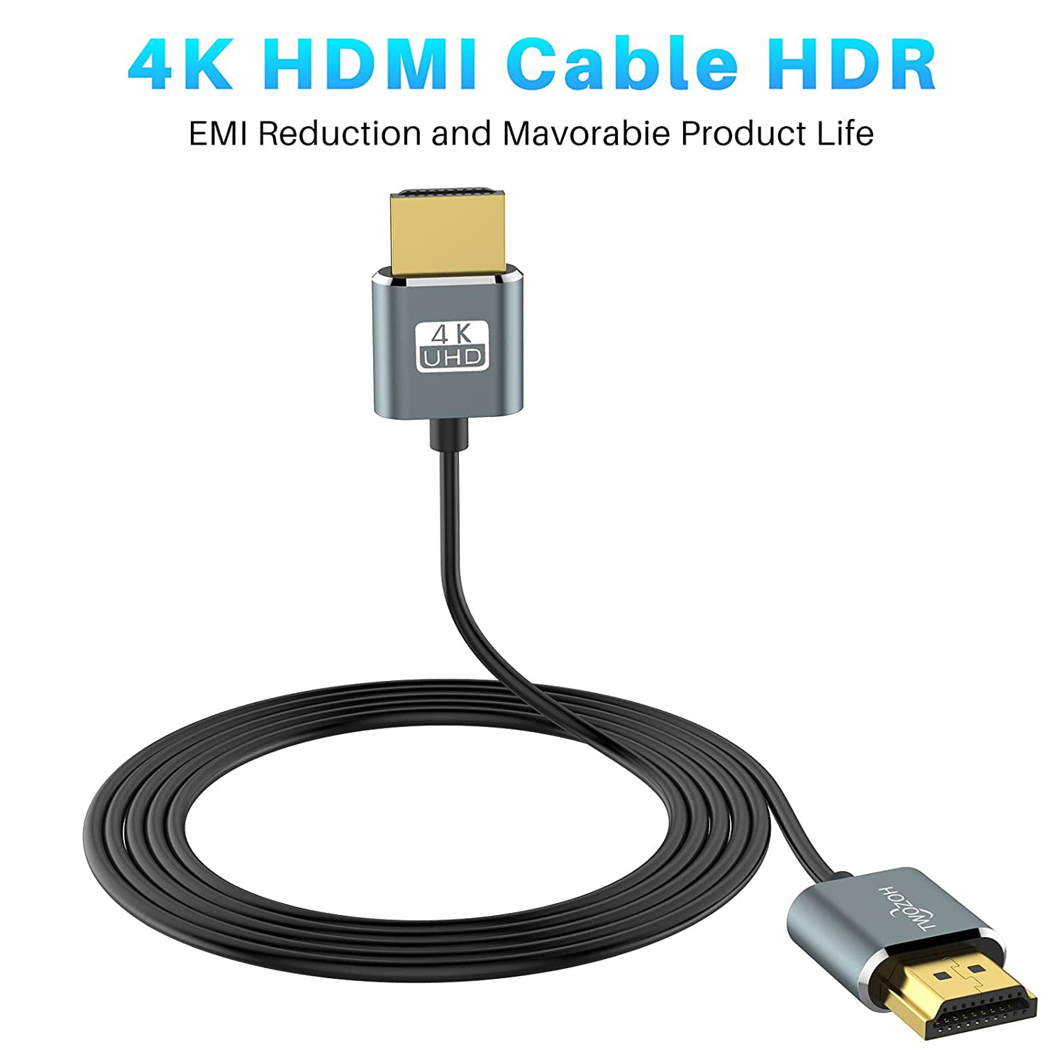 Câble tressé hdmi 4k haute vitesse - hdr (10ft) - uptab