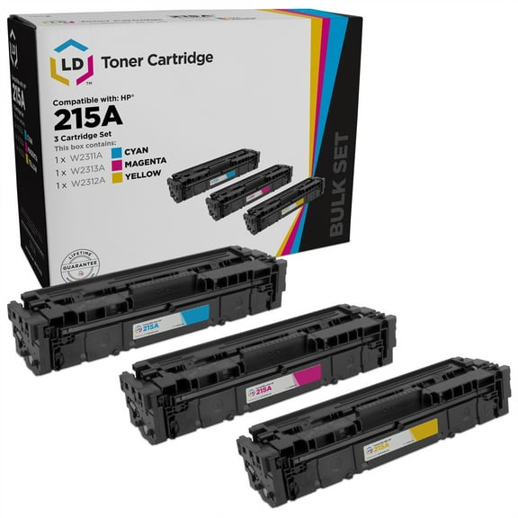 LD Products Compatible Replacements for HP 215A Cyan Magenta Yellow Toner With Chip 3PK MFP M183fw
