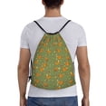 thumbnail image 2 of Kdxio Squirrel And Nuts Print Drawstring Backpack Bag,Waterproof Draw String Back Sack, Gym Drawstring Bags Swim Bag For Unisex, 2 of 9