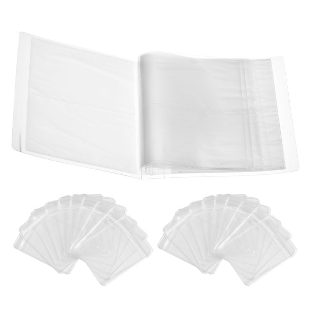 Álbum de almacenamiento de joyas transparente Uxcell, libro organizador de joyas con 160 bolsillos y 20 bolsas con cremallera