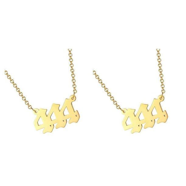 sweethay Collar con abalorio de número para mujer, Gargantilla de acero inoxidable, regalo de joyería, cadena para el cuello, accesorios de Tipo6 2Conjunto
