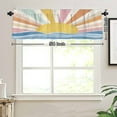 thumbnail image 3 of Remain Unique Pastel Rainbow Sun Ocean Rod Pocket Polyester Curtain Valance for Home Kitchen Bedroom Living Room Window Decor 54x18 inch, 3 of 5