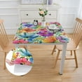 thumbnail image 2 of BANET Spring Floral Square Fitted Tablecloth with Elastic Edge Flower Card Table Cover Outdoor Square Wipeable Card Table Tablecloth for Indoor Home Kitchen Decor  white, 2 of 8