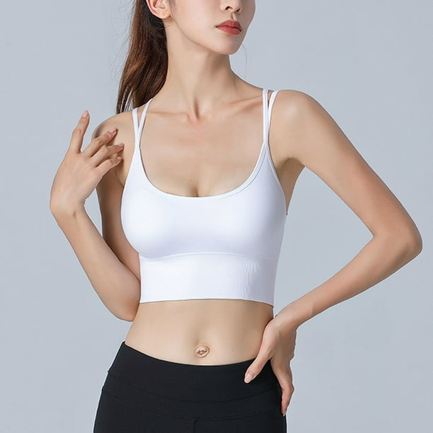 Ropa interior deportiva para mujer con almohadilla cruzada en la espalda Ropa interior deportiva con cordones Ropa interior de yoga de soporte medio con copa desmontable MFZFUKR BST3058710 1 Bodega Au...