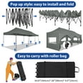 thumbnail image 3 of SANOPY 10'x30' Canopy Heavy Duty Pop Up Canopy Tent Outdoor Gazebo Shelter Portable Instant Commercial Wedding Party Tent with 8 Removable Sidewalls&3 Heigh Adjustable&Roller Bag,Gray, 3 of 12
