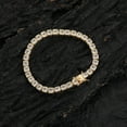thumbnail image 2 of Sparkling 4*4MM Tennis Bracelets for Women 18K Gold Plated Classic Simulated Diamond Bracelet Square CZ Bracelets for Women Wedding Bridal Prom Jewelry Bracelets, 2 of 5