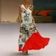 thumbnail image 2 of Vestido largo sin mangas con estampado floral empalmado con cuello en V vintage para mujer de talla grande Pompotops  ghjkhdj2782, 2 of 6