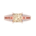 thumbnail image 2 of 2.43ct princess cut brown natural morganite 18k rose gold Bridal Wedding Engagement Promise Anniversary Ring for Women size 5.5, 2 of 7