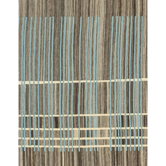 Ahgly Company Machine Washable Indoor Rectangle Abstract Dark Goldray Area Rugs, 7' x 9'