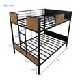 thumbnail image 4 of Full-over-Full Steel Bunk Bed with Safety Rail, Built-in Ladder for Bedroom, Brown, 4 of 9