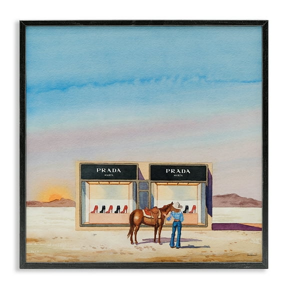 Stupell Industries Desert Shoe Store Fashion Painting Black Framed Art Print Wall Art, 12 x 12