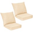 thumbnail image 1 of Gymax 2PCS Deep Seat Chair Cushion Pads Set Indoor/Outdoor w/ Rope Belts Beige, 1 of 10