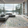 thumbnail image 2 of ODIKA 6'x9' Green Botanical Floral Neutral Washable Area Rug Vintage Motifs With Delicate Branch And Scattered Wildflower for Family Room, Living Mater Bedroom, Non-Slip, Easy Care, 2 of 7