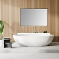 thumbnail image 2 of Sassi 48" Rectangle Bathroom/Vanity Matt Black Aluminum Framed Wall Mirror, 2 of 15