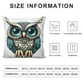 thumbnail image 5 of BCIIG   Throw Pillow Covers Rural Style Owl Pattern Cushion Pillow Case Home Decor Pillowcase  12x12in, 5 of 5