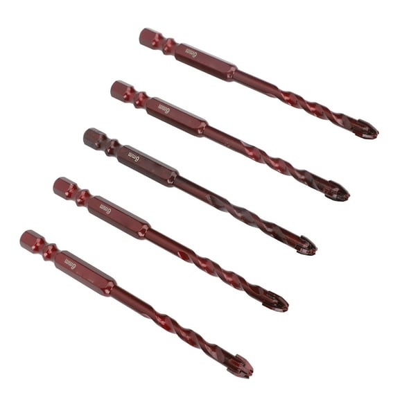Masonry Drill Bits Set, Masonry Drill Bits Easy To Install Accurate 5Pcs Quick Replacement Professional for Bench Drills