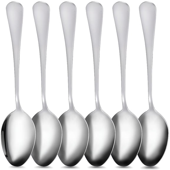 ACDANC 6Pcs Household Serving Spoons Stainless Steel Food Spoons Dinner Cake Serving Spoons