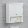 thumbnail image 3 of Dorset Bathroom Wall Cabinet - White Bathroom Cabinet Wall Mount Medicine Organizer with Adjustable Shelves, 2 Doors & Open Shelf - Space Saver Above Toilet Storage Cabinet by Alaterre Furniture, 3 of 10