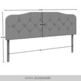 thumbnail image 6 of Castle Place Modern Button-Tufted Linen King Upholstered Headboard, Warm Grey, 6 of 7