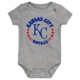 thumbnail image 4 of Newborn & Infant Light Blue/White/Heather Gray Kansas City Royals Biggest Little Fan 3-Pack Bodysuit Set, 4 of 4