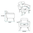thumbnail image 4 of 29.5"W Accent Chair, Modern Boucle Accent Chair Armchair, Upholstered Reading Chair, Single Sofa Leisure Club Chair with Gold Metal Leg and Throw Pillow for Living Room Bedroom Dorm, Yellow, 4 of 7