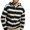 Black, variant on Men's Striped Hooded Zip-Up Sweater Cardigan Long Sleeve Casual Knit Jacket