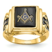 14K Yellow Gold Men's Masonic Ring