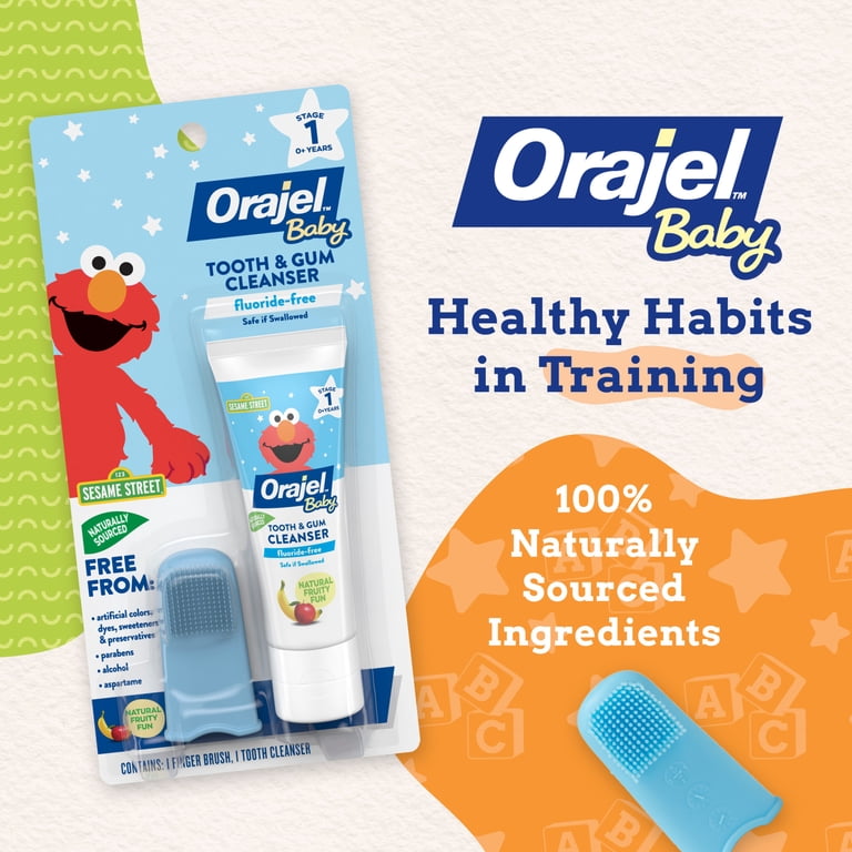 Orajel Baby Elmo Tooth & Gum Cleanser Fluoride-Free, 1 Finger