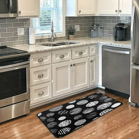 

Long Floor Mat 39x20Inch Kitchen Mat Bathroom Mat Living Room Mat Bedroom Mat Absorbent Delicate Fabric No Ball Do Not Fade Fringe Circle
