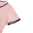 thumbnail image 4 of Scrub Sets for Woman Two Piece Nurse Working Uniforms V-Neck Short Sleeve Tops & Elastic Waistband Scrub Pants with Pockets Pink S-3xL, 4 of 9