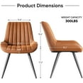 thumbnail image 3 of Hawsaiy Modern Upholstered Dining Chairs Set of 6, Comfy Kitchen Side Chairs with Thick Cushions & Metal Legs, Brown, 3 of 8