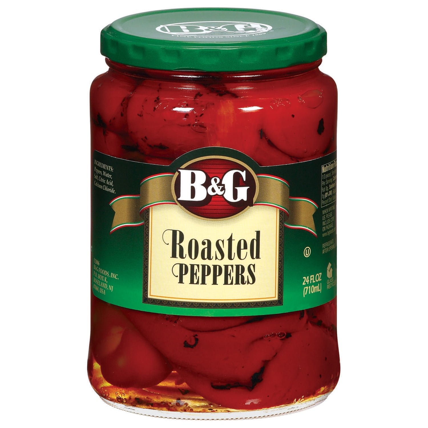 B&G Roasted Peppers, Jarred Vegetables, 24 fl oz