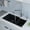 Black, variant on ALFI brand AB3319UM-W White 34" Double Bowl Undermount Granite Composite Kitchen Sink