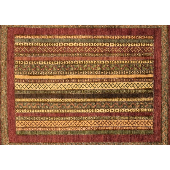 Ahgly Company Indoor Rectangle Abstract Brown Modern Area Rugs, 8' x 12'