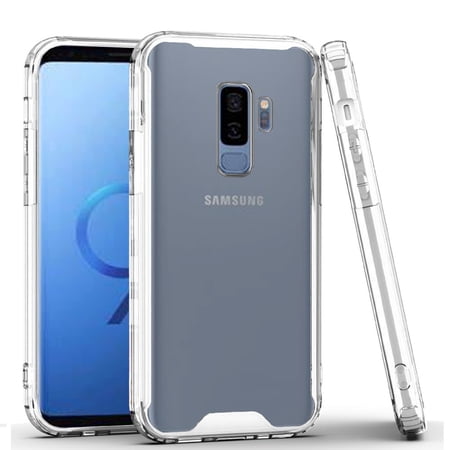 Phone Case for Samsung Galaxy S9 Colored Shockproof Transparent Hard PC + Rubber TPU Hybrid Bumper Shell Slim Fit Skin Protective Cover for Galaxy S9 - Clear