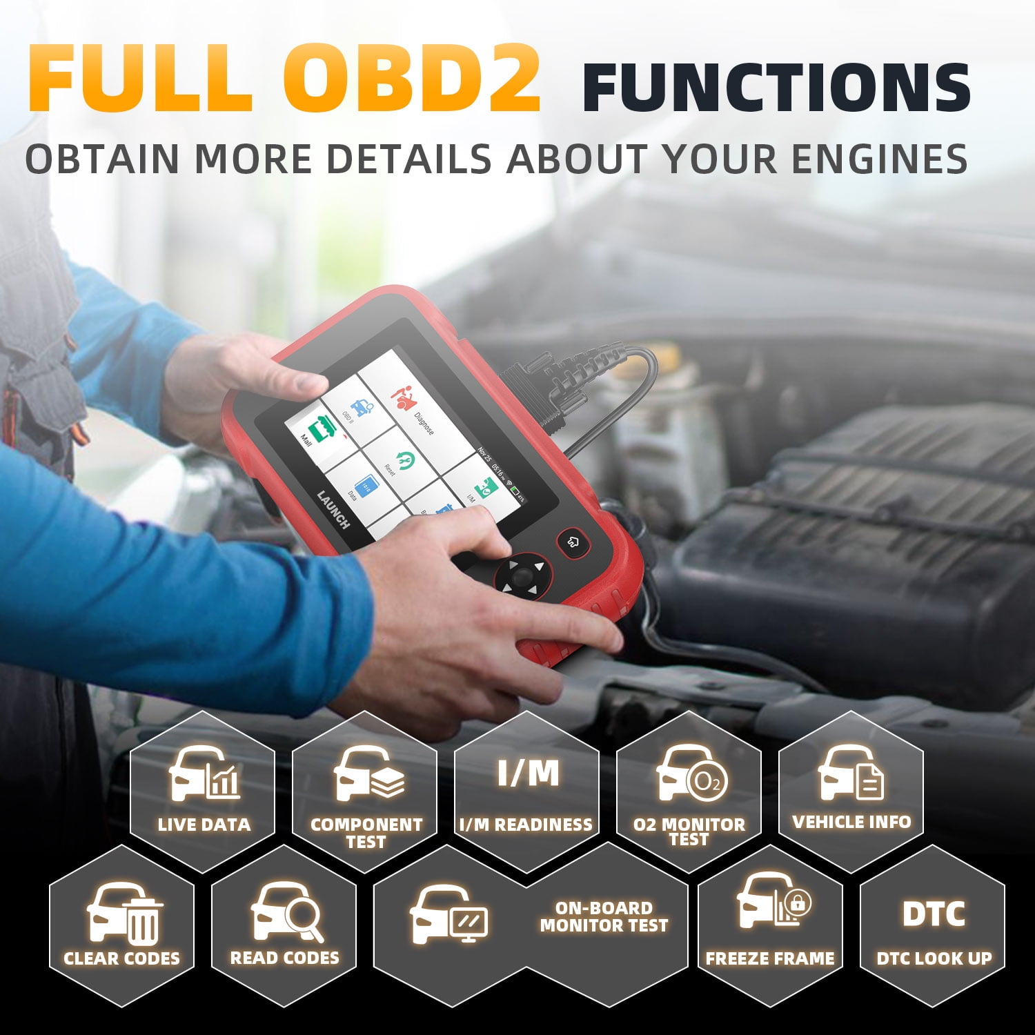 LAUNCH CRP129i OBD2 Scanner Car Scanner 4 Systems ABS SRS