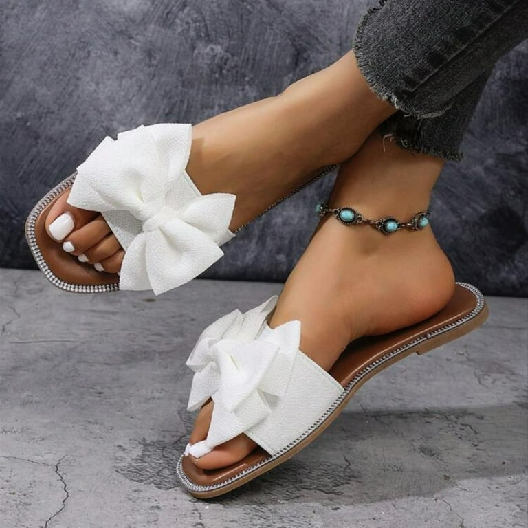 Slippers White Flat Designer Sandals Fashion Luxury Famous Brand
